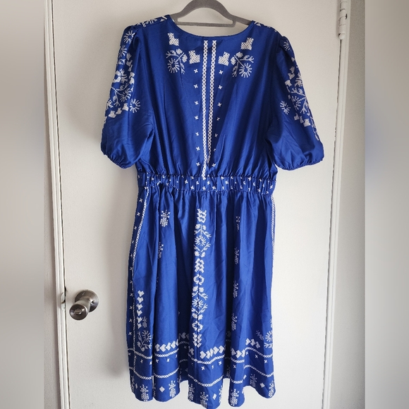 Blue Geometric Dress XL - Picture 2 of 4